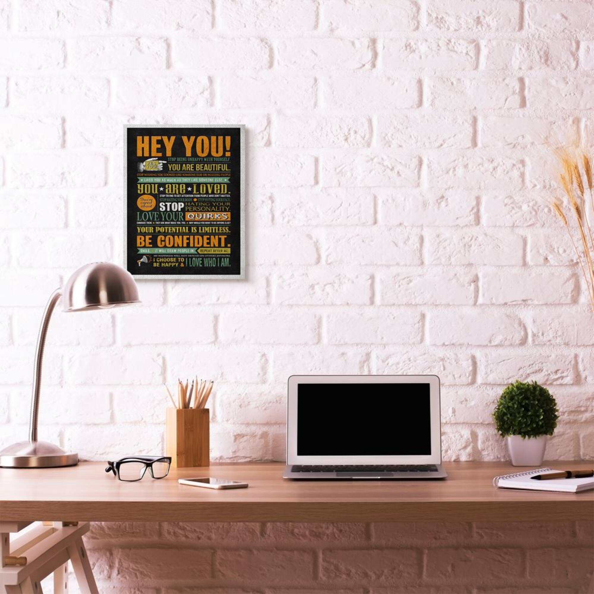 Stupell Industries Hey You Inspirational Canvas Wall Art